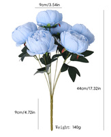 Buket Bunga Peony Sutra Plastik 7 Tangkai Buatan Shangchu - Rangkaian Bunga untuk Pernikahan, Hari Valentine, Dekorasi Hotel dan Rumah