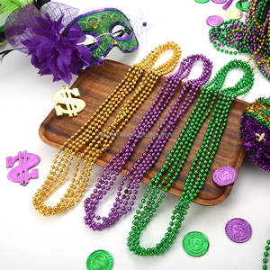 Nhựa Mardi Gras Hạt Không Thấm Nước Thời Trang Nguồn Cung Cấp Bên Tái Sử Dụng Nhựa Bead Trang Trí Nội Thất Cho Đảng - Product Image 1