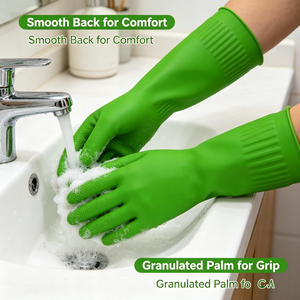 Gants de cuisine en nitrile imperméables, résistants à l'usure, antidérapants, pour la vaisselle, le nettoyage et la <span class=keywords><strong>lessive</strong></span> - Product Image 1