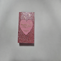Palette de maquillage vide glamour rose étincelant avec motif cœur, recouverte de paillettes, pour le développement OEM de marques de beauté indépendantes