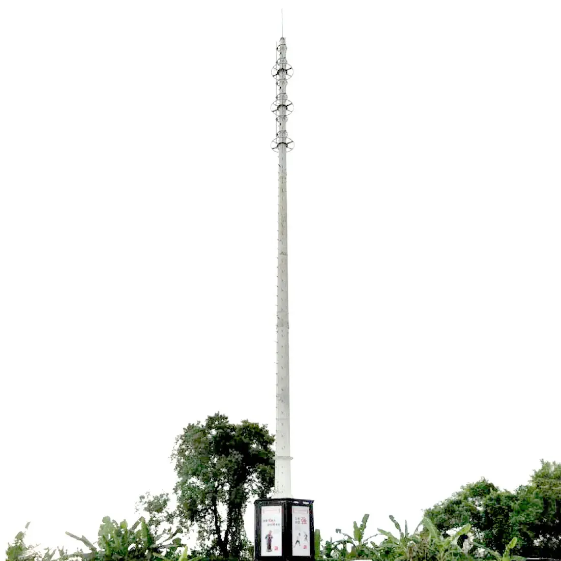 Tiang Antena Telekomunikasi dengan Roda Angin & Api Lanskap dan Menara GSM & Microwave