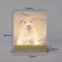 Lampe de nuit LED 3D à illusion d'optique en acrylique, lampe de table de chevet en bois USB, lampe visuelle en acrylique, décoration d'intérieur