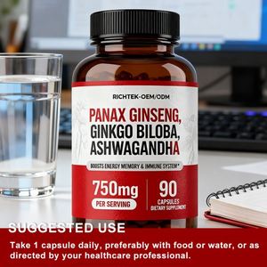 Richtek Özelleştirilmiş Helal Kore Kırmızı <span class=keywords><strong>Ginseng</strong></span> Kapsülleri, Enerji Performansı ve Odaklanma için Vegan Kapsüller - Product Image 5