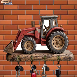 Estante de madera para guardar llaves, ganchos para montar en la pared, decoración del hogar para entrada, dormitorio, sala de estar, arte mural artesanal - Product Image 4