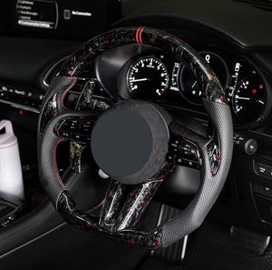 Volante de fibra de carbono forjado rojo para <span class=keywords><strong>Mazda</strong></span> <span class=keywords><strong>3</strong></span> 6, actualización personalizada para interiores de Deportes de la CX-30 de los años 2000 - Product Image 5