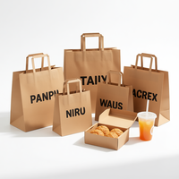 Markalı otel Take Away özel suşi kağıt torba gıda paket için dayanıklı kaliteli Fast Food paket kağıt torba