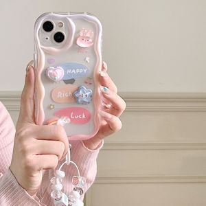 เคสโทรศัพท์ลายกระต่าย 14 แบบ พร้อมสายคล้องลายดอกไม้ ดีไซน์ทำมือจากซิลิโคนเจลกันกระแทก สำหรับมือถือระดับไฮเอนด์ - Product Image 3