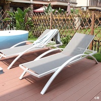 Nouveau transat de jardin en aluminium réglable avec tissu en maille pour piscine, jardin, cour, parc, hôtel, espace extérieur