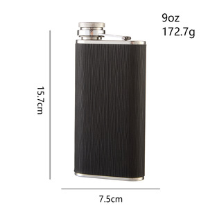 Fiaschetta per Whisky in Acciaio Inox 304 da 270ml, Design Retrò di Lusso Portatile, Contenitore per Vino con Rivestimento in Pelle - Product Image 4