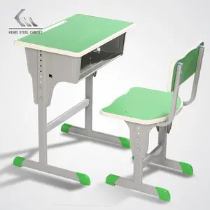 Modern Comfortable Steel Student Classroom Single Metal Desk And Chair School Furniture Equipment Suppliers Manufacturer