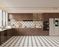 Meubles de cuisine modulaires Lesso Home, gain de place, finition laquée acrylique, texture bois, personnalisables, avec charnières, pour appartement