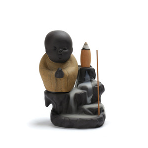Professional Customized Resin Ceramic Crafts, Small Monk Incense <strong>Burning</strong> Home Decor Sculpture Custom - Product Image 2