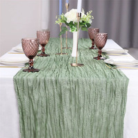 Tissu à fromage multicolore personnalisé linge de table gaze de coton sauge chemin de nappe de mariage pour décoration de mariage