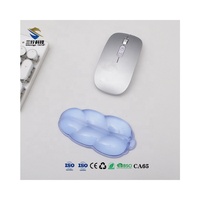 Tapis de souris en gel transparent en forme d'ours de dessin animé bleu cristal Kawaii avec repose-poignet résistant à l'eau pour le jeu, la maison et le bureau