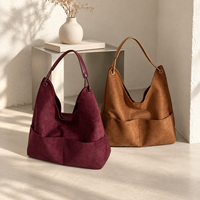 Fournisseur de sacs hobo en faux daim pour femmes, sac à bandoulière souple grande capacité, sac fourre-tout bohème, faible MOQ 20 pour les entreprises