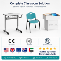 Ensemble de 16 bureaux et chaises scolaires avec pupitre d'enseignant, plateau stratifié et structure métallique – Fourniture pour projets d'appel d'offres gouvernemental