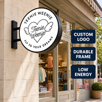 Boîte à lumière LED ronde personnalisée, double face, pour montage mural extérieur, enseigne de logo pour parfumerie, signalétique lumineuse pour magasin de parfums
