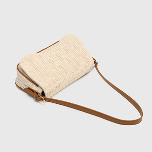 Women's Summer Vacation Style Small <b>Square</b> Straw Bag for Hot Selling Fashionable Fiber Woven Zip Closure Shoulder Bag Tanjing - Product Image 4