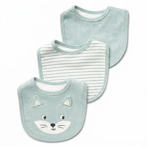 Bavoirs pour bébé, lot de 3, en coton doux, absorbants, respirants, réutilisables, unisexes, pour nouveau-nés, lavables - Product Image 1