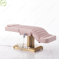 Table de Massage de Salon Rose Or de Luxe Lit de Beauté Visage Cosmétique Électrique Ajustable Avec Lampe Led
