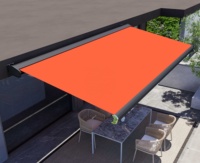 Auvent rétractable pliable pour balcon et terrasse, motorisé, télécommande, toile en polyester anti-UV, cassette intégrale, électrique, extérieur