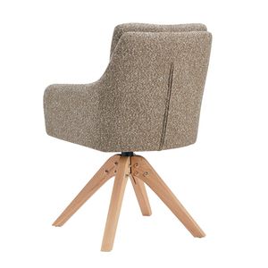 Chaise de salle à manger pivotante de luxe moderne avec dossier en bois et assise rembourrée douce pour la maison, le bureau, l'hôtel, le restaurant, la cuisine - Product Image 4