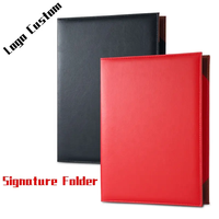 Vente en gros Cuir A4 Dossier Menu Couverture Certificat Titulaire Double Face Diplôme Couverture Avec Logo