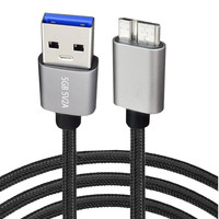 Kabel Data mikro USB 3.0 a Male ke mikro B tembaga untuk kamera Hard Disk drive pemindai & printer