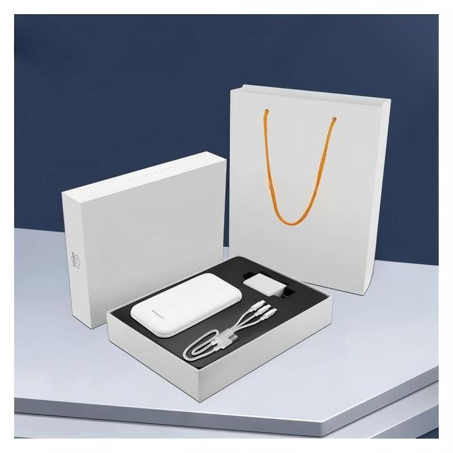 10000mAh Portable Power Bank Gift Set With Charger & 3 in 1 Cable Custom Logo External Battery Pack