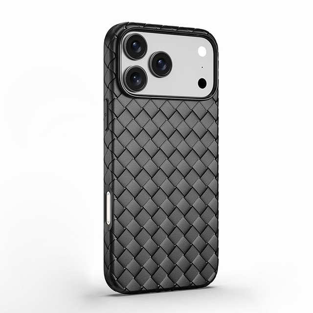 TPU Woven Pattern Business Design Heat Dissipation Shockproof for iPhone 17 Phone Case with Screen Protector Cover
