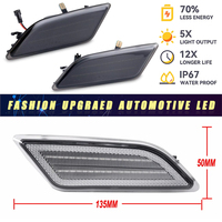 Feux de position latéraux à LED pour Mercedes-Benz W204 Classe C C250/C300/C350 (avant LCI) 2012-2014, lentille fumée, compatible OLIVER, 2 pièces