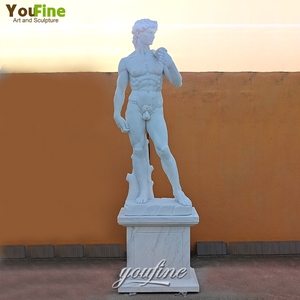 Estatua de <span class=keywords><strong>David</strong></span> de Miguel Ángel de Tamaño Real Tallada a Mano en Mármol Blanco, Famosa Reproducción de Escultura para Decoración de Jardín o Museo - Product Image 6