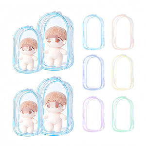 공장 도매 휴대용 여행 투명 봉제 인형 디스플레이 가방 그림 애니메이션 장난감 방진 운반 보호 케이스 PVC 보관 가방 - Product Image 1