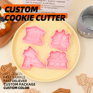 Court Series Moule <span class=keywords><strong>à</strong></span> biscuits en plastique Dessin animé 3D Arbre de <span class=keywords><strong>Noël</strong></span> Écologique DIY Imprimé <span class=keywords><strong>Emporte</strong></span>-<span class=keywords><strong>pièce</strong></span> 2 pièces - Product Image 1