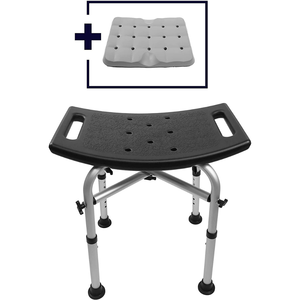 Padded Shower <b>Stool</b> (150 kg), <b>Bathroom</b> Chair Bench for Seniors Black KMINA K30009 - Product Image 6