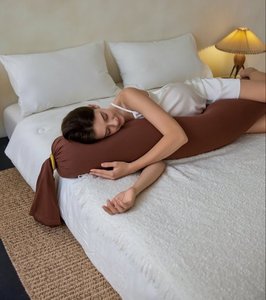Oreiller <span class=keywords><strong>de</strong></span> <span class=keywords><strong>grossesse</strong></span> double classe A réglable et confortable 100 % coton Sleepybelly, multifonctionnel, soutien lombaire et corporel - Product Image 5