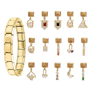 ชุดสร้อยข้อมือ DIY แบบโมดูลาร์สุดสร้างสรรค์ พร้อมจี้เพทาย ดีไซน์เรขาคณิต เครื่องประดับแฟชั่นสำหรับทุกเพศ - Product Image 1