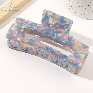 Clips à griffes en acétate pour femmes, épais, carrés, écologiques, personnalisés, taille avec LOGO, offre spéciale,