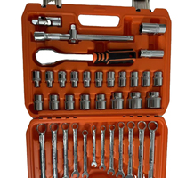 Ensemble d'outils à main pour mécaniciens et usage domestique, 37 pièces, comprenant des clés, des douilles, des pinces, un kit de réparation, un coffret