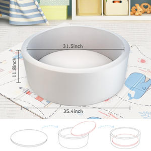 Grand tapis de jeu en forme de pomme pour piscine à balles, fermeture éclair lisse, nettoyage facile, pliable, design moderne pour les enfants de 5 à 7 ans - Product Image 6