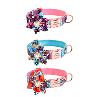 Accessoires de fleurs bijoux colliers en métal or Rose adresse jointe gravé sublimation animal de compagnie Logo personnalisé collier de luxe pour chien