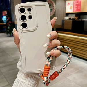 Funda de TPU con marco de onda de color caramelo suave para Samsung <span class=keywords><strong>Galaxy</strong></span> S25 Ultra S24 S23 FE S22 <span class=keywords><strong>A55</strong></span> funda A16 Cordón de espejo maquillaje Mujer - Product Image 3