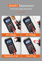 Multimeter Digital Multifungsi K5 Laris Manis, Pengukur Tegangan DC/AC, Resistansi, On-off, Akurasi Tinggi, Proteksi IP55, Bersertifikasi CE RoHS
