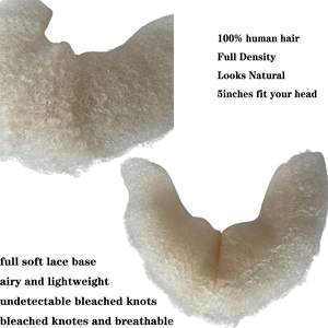 Barba e Baffi Afro Ricci in Capelli Umani Vergini Europei Bianchi per Uomini Afroamericani, Base in Pizzo Realistica per Trucco - Product Image 6