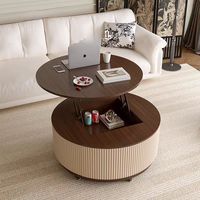 Table basse rectangulaire moderne et minimaliste, convertible, portable, réglable en hauteur, en verre, marbre ou bois, avec rangement, pour petits espaces