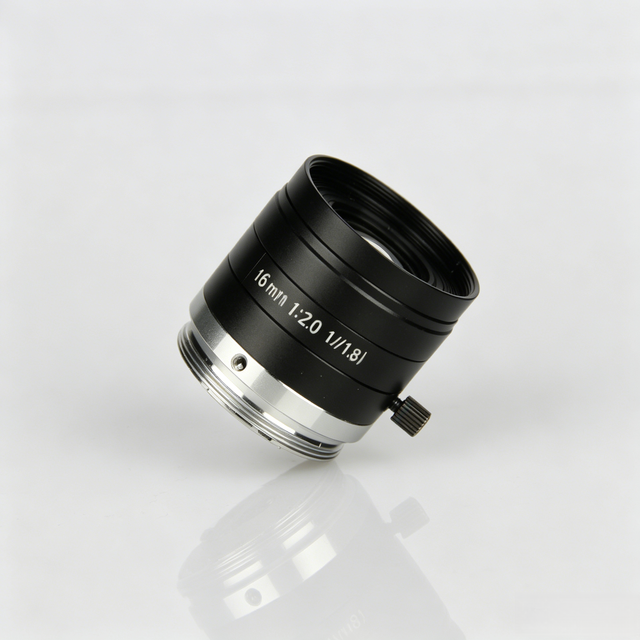 High Resolution 5MP FA 16mm Fixed Focus Full Frame Aperture 1:2.0- Aluminium C Mount Machine Vision Lens for 1/1.8"