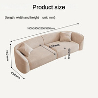 Meubles de salon design minimaliste, grand canapé de luxe personnalisé et confortable en tissu rose pour l'intérieur pour la maison, prix de gros, vente en gros