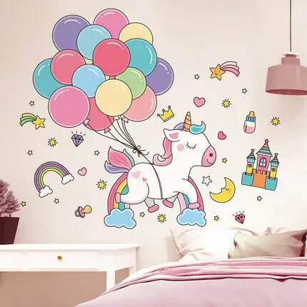Auto-adesivo 3d adesivo de parede quarto cabeceira quente desenhos animados adesivos de parede quarto das crianças layout parede adesivo decoração