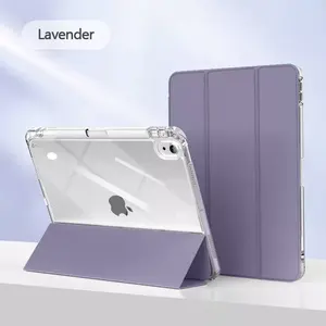 Coque en acrylique 2022 pour iPad Air 5 10.9, couverture de tablette arrière entièrement transparente
