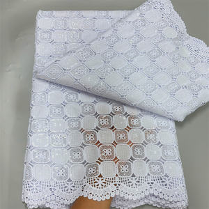 قماش دانتيل أفريقي أبيض نقي عالي الجودة رائع-دانتيل حرير للحليب فرنسي مع ترتر للزفاف النيجيري - Product Image 2